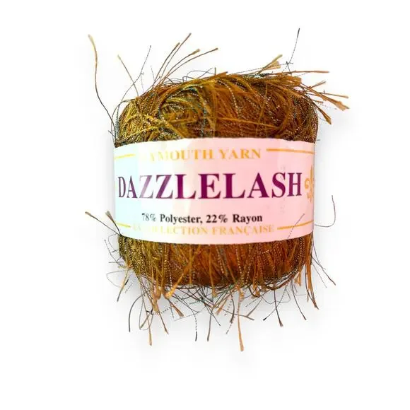 3 Skeins Plymouth Yarn COLORLASH #32 Blue & DAZZLELASH #105 Gold Eyelash Ribbon - Picture 13 of 16